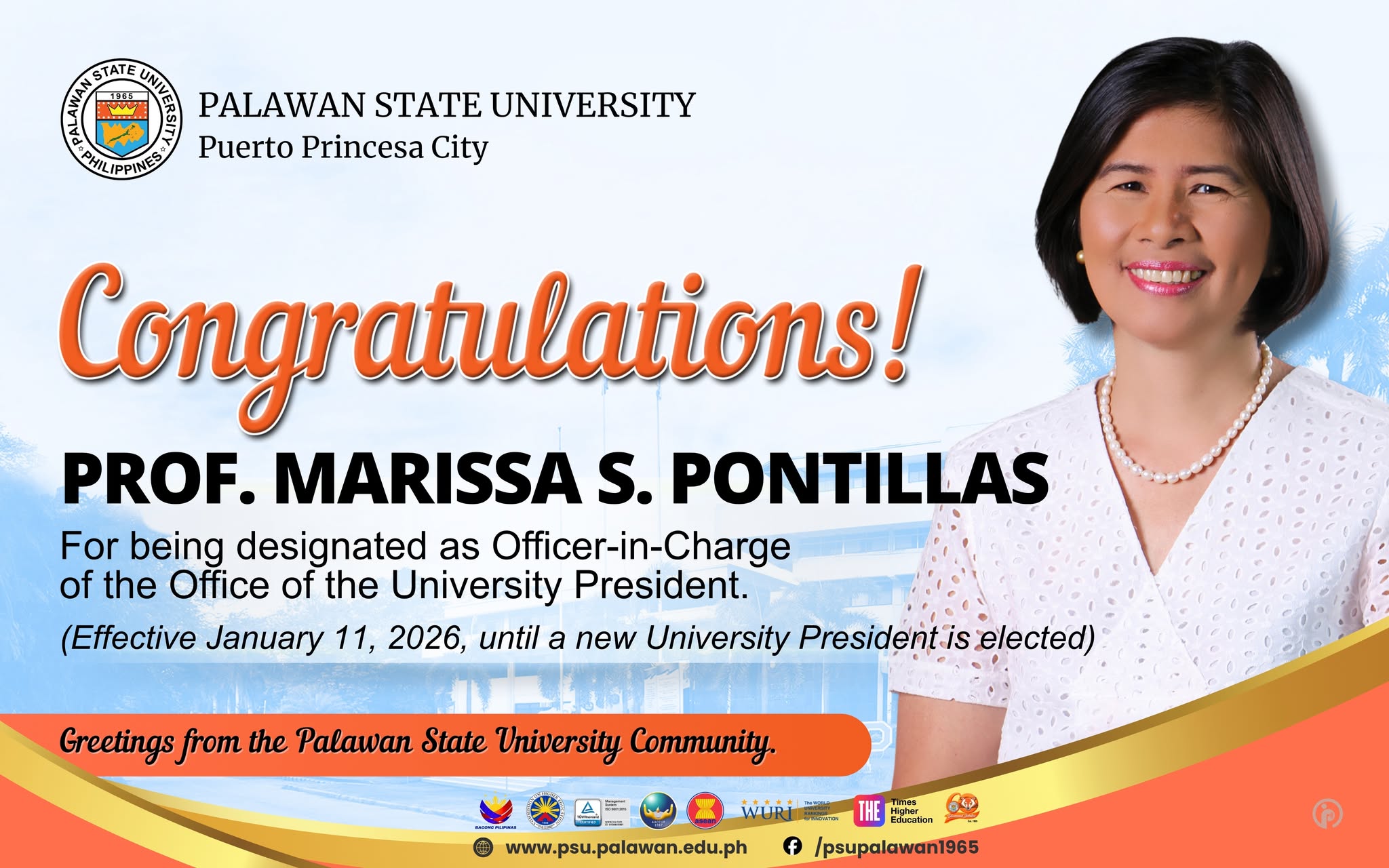 Officer-in-Charge starting January 11, 2026